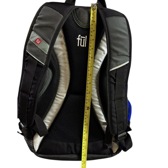 FŪL‎ Overton Backpack 20" Gray Blue Audio Port  Padded Vented Back Panel - Picture 11 of 14